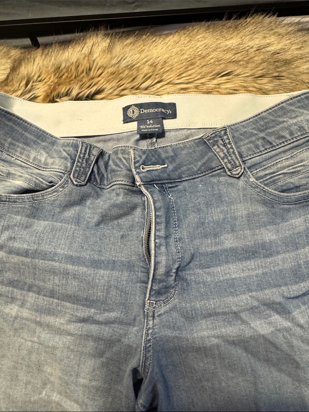 Democracy Faded Light Blue Stretch Jeans